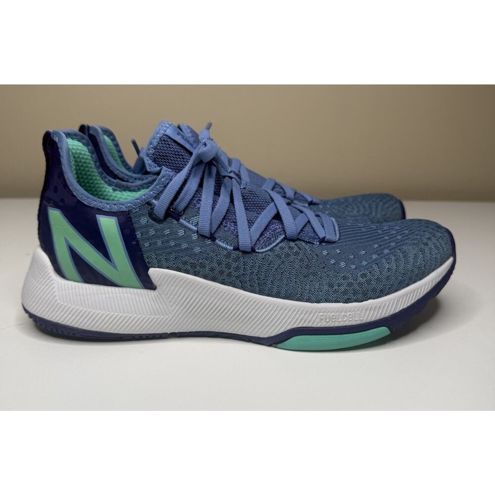 New Balance FuelCell Trainer Womens 9.5 Steller Blue Mesh Low WXM100LB Sneakers